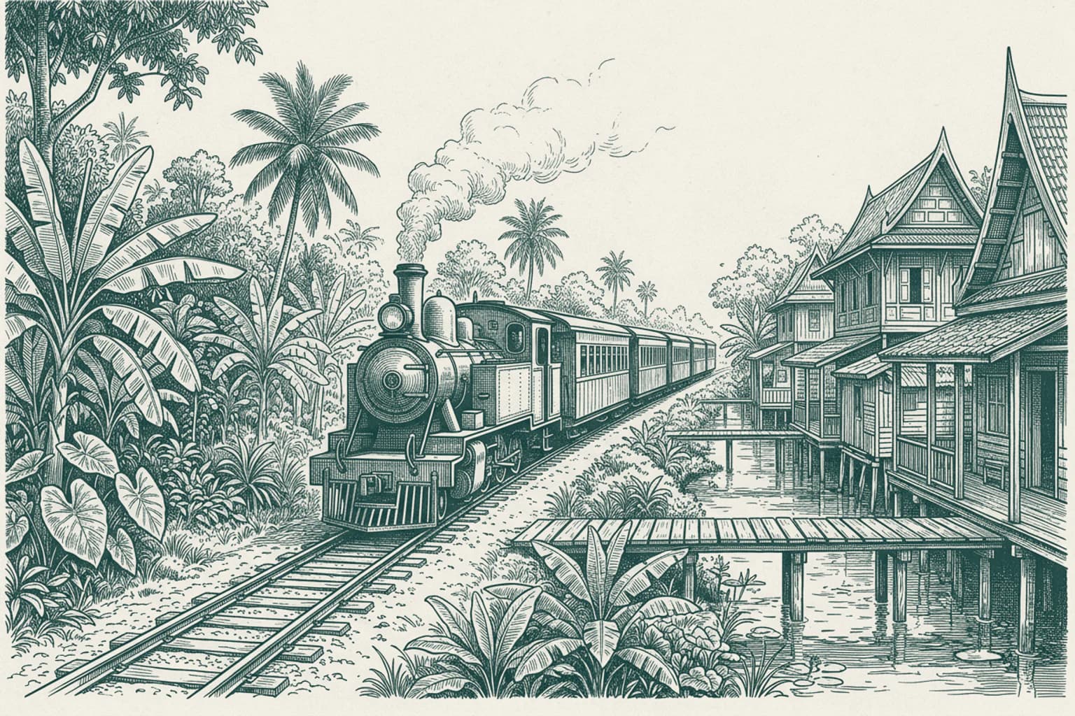 Historical path of the Paknam Railway