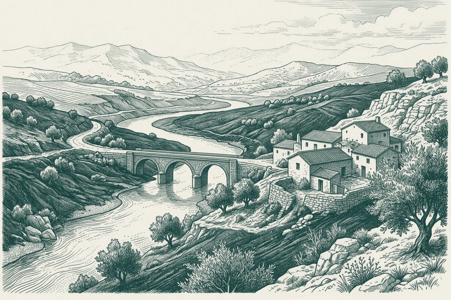 The flow of the Barbate River